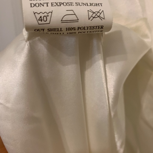 Cream/white A-line prom dress with gold/yellow rhinestones - Picture 6 of 14